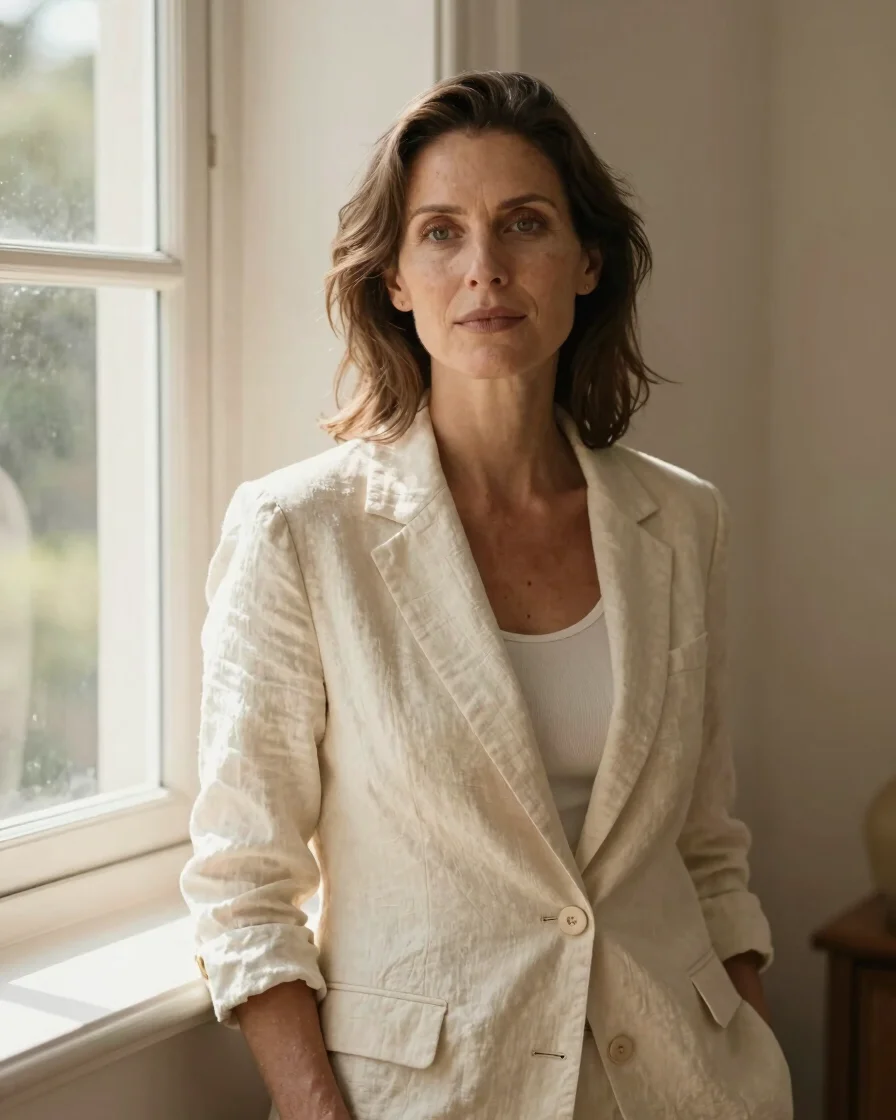 Warm editorial portrait of a knowledgeable female holistic health